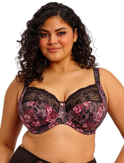 Бюстгальтер ELOMI MORGAN 4110, Черный с розами