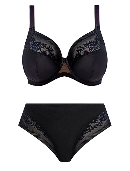 Фото Комплект черного женского белья на большой размер Elomi